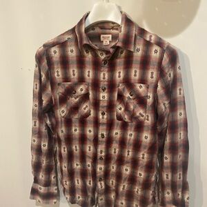Mossimo Supply Co. Men's Red and White Patterned Shirt
